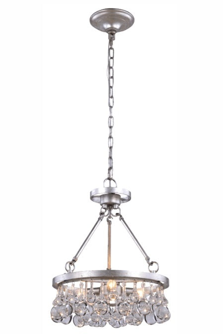 ZC121-1509D15SL - Urban Classic: Bettina 3 light Silver Leaf Pendant Clear Royal Cut Crystal