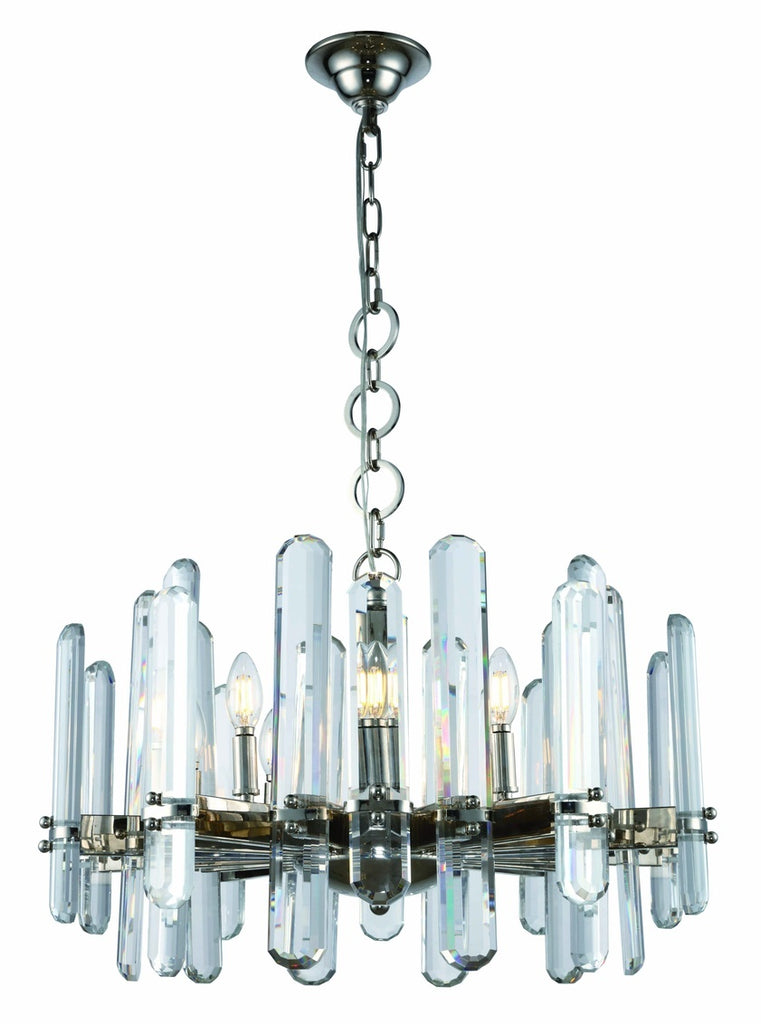 ZC121-1530D25PN/RC - Urban Classic: Lincoln 10 light polished Nickel Chandelier Clear Royal Cut Crystal