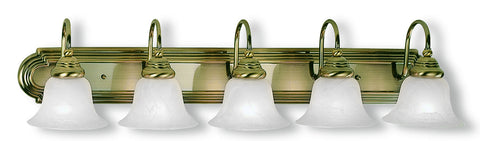 Livex Belmont 5 Light Antique Brass Bath Light - C185-1005-01