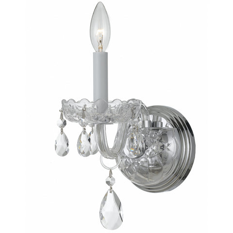 1 Light Polished Chrome Crystal Sconce Draped In Clear Spectra Crystal - C193-1031-CH-CL-SAQ