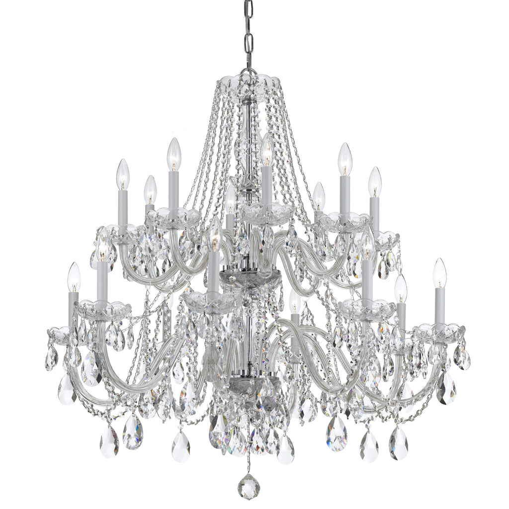 16 Light Polished Chrome Crystal Chandelier Draped In Clear Spectra Crystal - C193-1139-CH-CL-SAQ