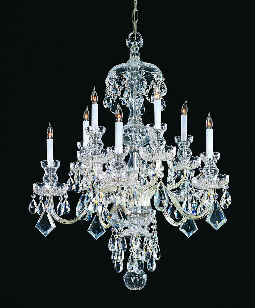 10 Light Polished Chrome Crystal Chandelier Draped In Clear Spectra Crystal - C193-1140-CH-CL-SAQ