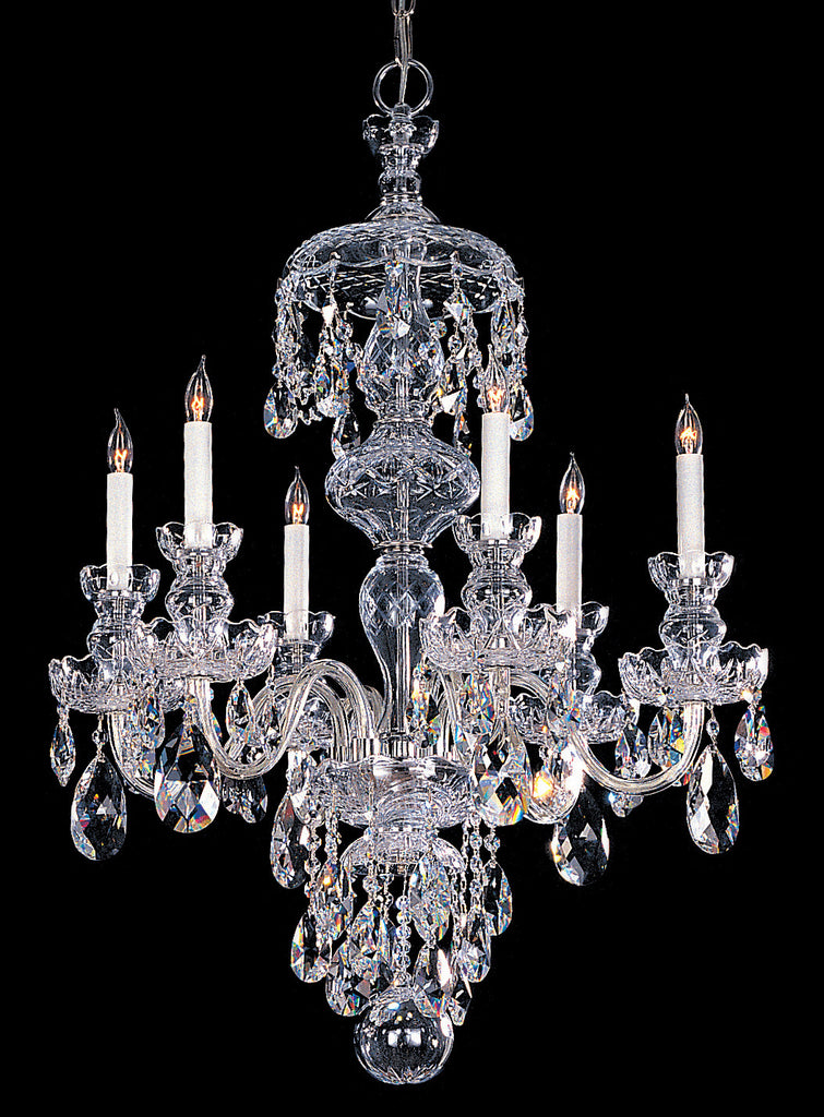6 Light Polished Chrome Crystal Chandelier Draped In Clear Hand Cut Crystal - C193-1146-CH-CL-MWP