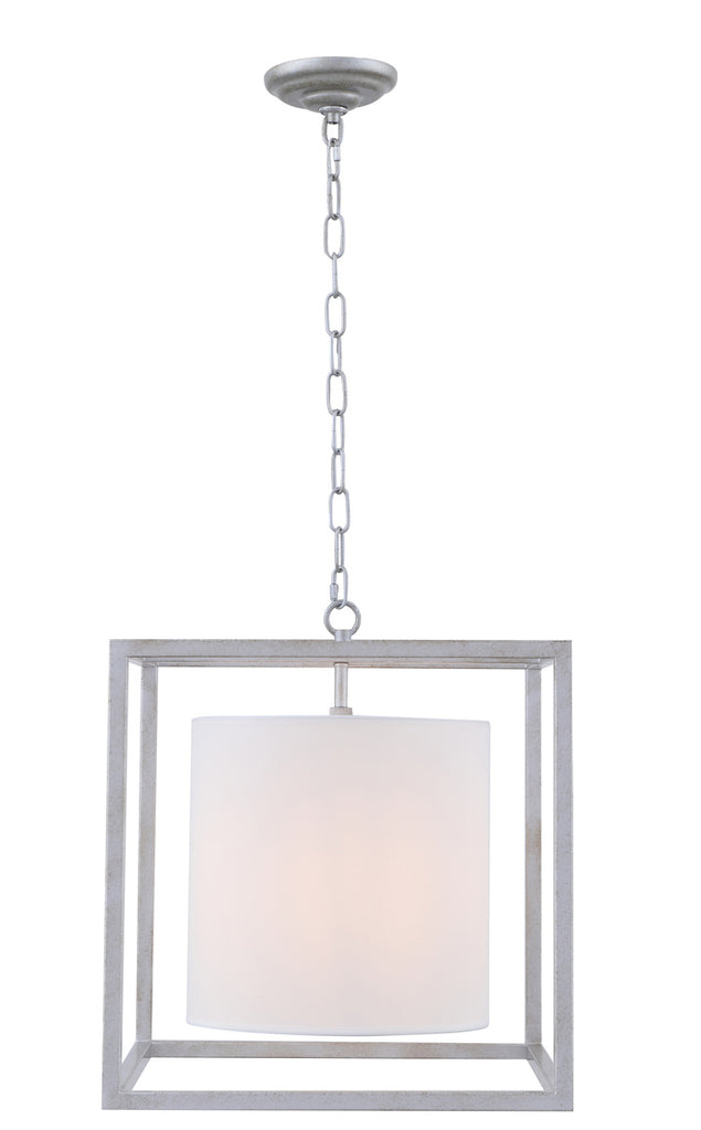 ZC121-LD6005D16S - Living District: Mirin 1 light Vintage Sliver and White shade pendant