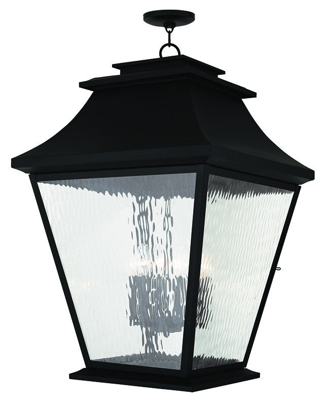 Livex Hathaway 6 Light Black Outdoor Chain Lantern  - C185-20253-04