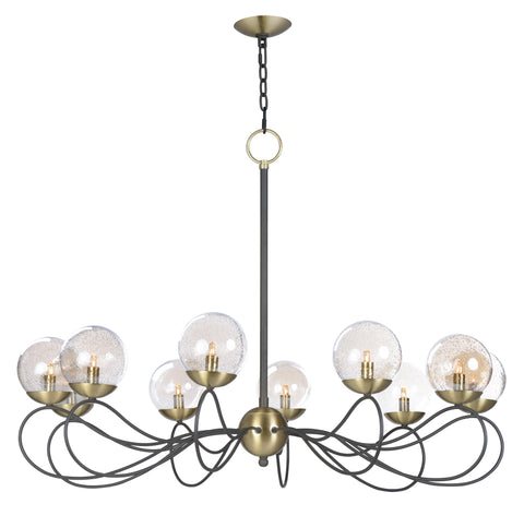 Reverb 10-Light Pendant Textured Bronze / Satin Brass - C157-20467TBGTBZSBR