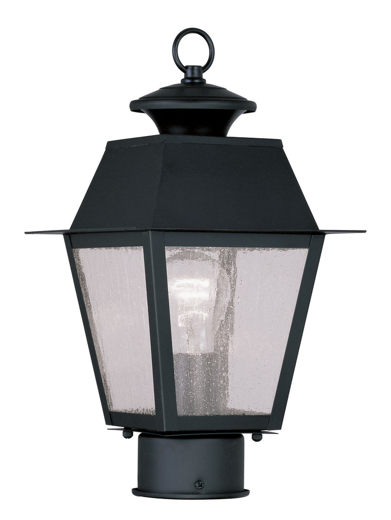 Livex Mansfield 1 Light Black Outdoor Post Lantern - C185-2163-04