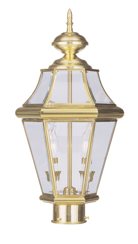 Livex Georgetown 2 Light PB Outdoor Post Lantern - C185-2264-02