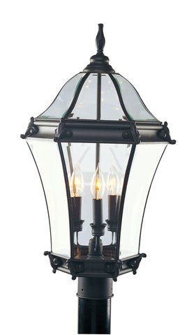 Livex Fleur de Lis   3 Light Bronze Outdoor Post Lantern - C185-2624-07