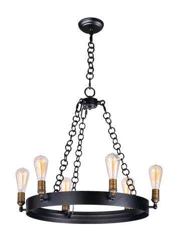 Noble 6-Light Chandelier Black / Natural Aged Brass - C157-26273BKNAB