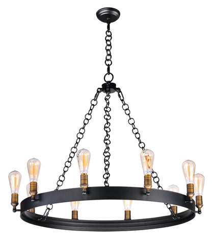 Noble 10-Light Chandelier Black / Natural Aged Brass - C157-26275BKNAB