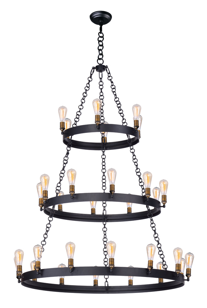 Noble 30-Light Chandelier Black / Natural Aged Brass - C157-26278BKNAB