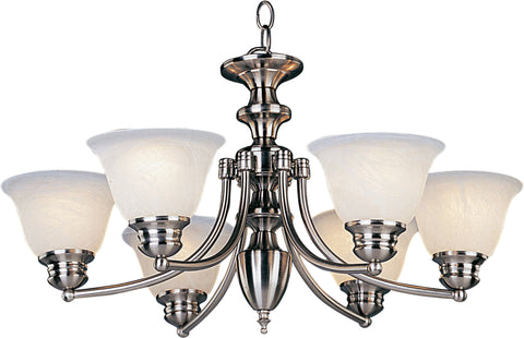 Malaga 6-Light Chandelier Satin Nickel - C157-2684MRSN