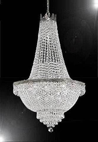 French Empire Crystal Chandelier Lighting - Great for the Dining Room, Foyer, Entry Way, Living Room H50" X W24" - F93-C7/CS/870/9