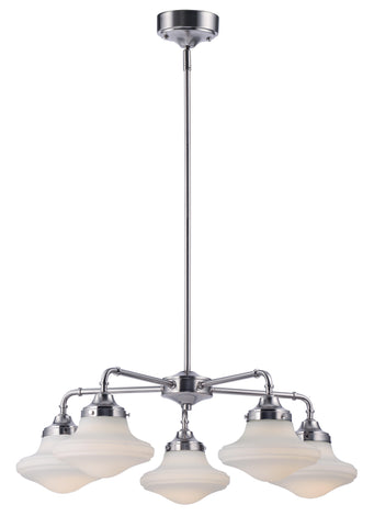 New School 5 Light LED Chandelier Satin Nickel - C157-30245SWSN