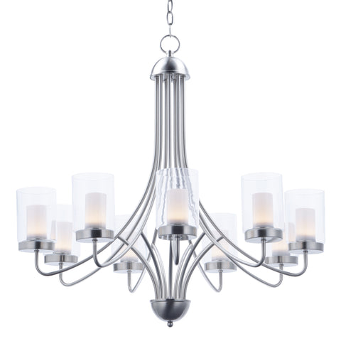 Mod 9-Light Chandelier Satin Nickel - C157-30267CLFTSN