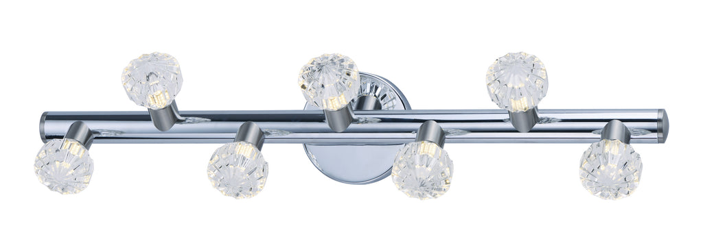 Bejewel LED 7-Light Bath Vanity Polished Nickel and Satin Nickel - C157-3037BCPNSN