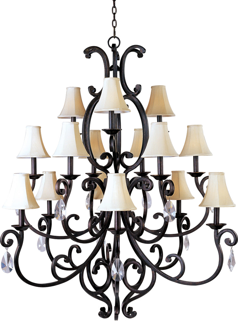 Richmond 15-Light Chandelier Colonial Umber - C157-31007CU/SHD62