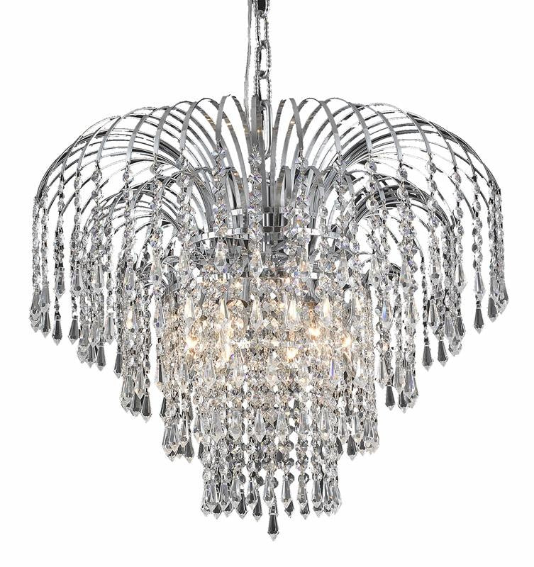 C121-6801D21C/EC - Regency Lighting: Falls 6 light Chrome Chandelier Clear Elegant Cut Crystal