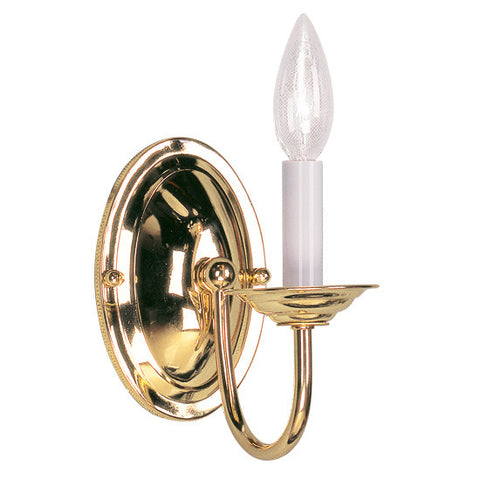 Livex Home Basics 1 Light Polished Brass Wall Sconce - C185-4151-02