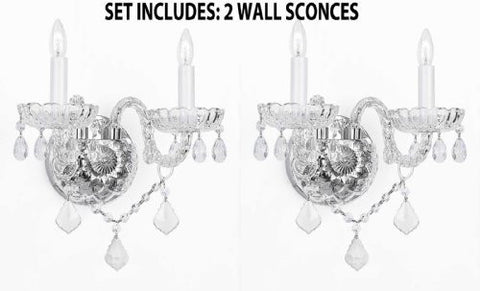 Set Of 2 Murano Venetian Style Crystal Wall Sconces Lighting - 2Ea G46-B12/2/386