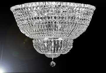 Flush French Empire Crystal Chandelier Lighting H20 W24 - A93-FLUSH/CS/454/9