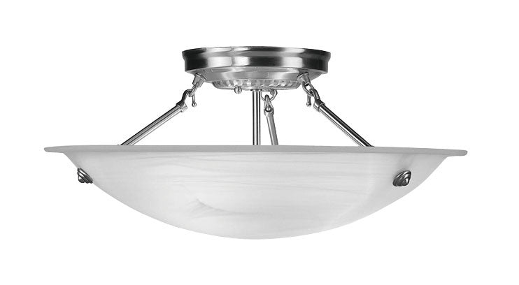 Livex Oasis 3 Light Brushed Nickel Ceiling Mount - C185-4274-91