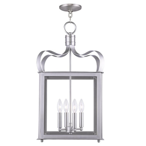 Livex Garfield 4 Light Brushed Nickel Chain Lantern - C185-4314-91