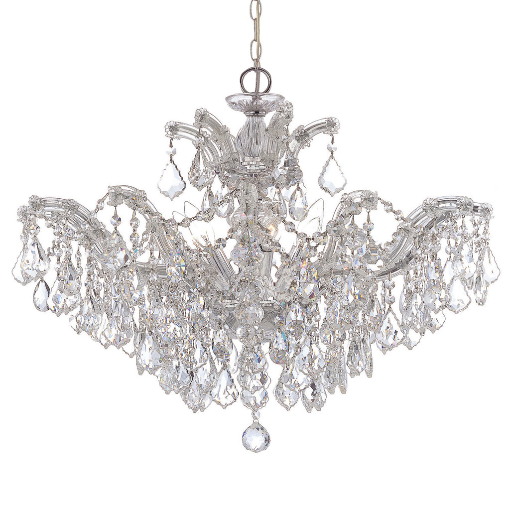 6 Light Polished Chrome Crystal Chandelier Draped In Clear Swarovski Strass Crystal - C193-4439-CH-CL-S