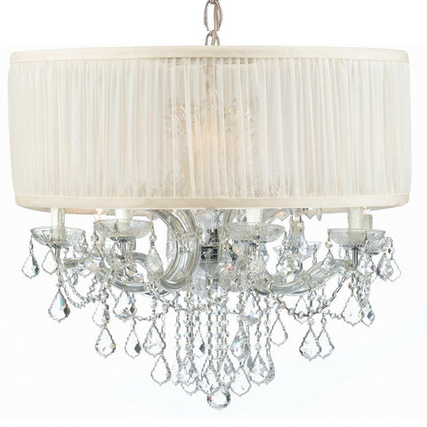 12 Light Polished Chrome Traditional Chandelier Draped In Clear Swarovski Strass Crystal - C193-4489-CH-SAW-CLS
