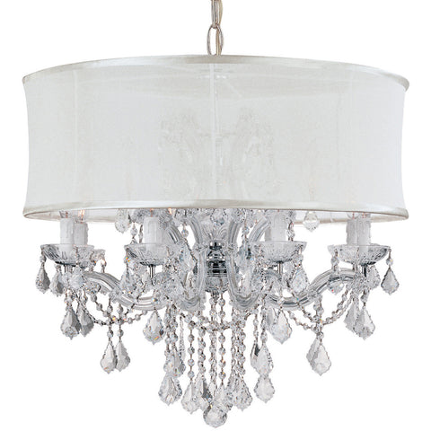 12 Light Polished Chrome Traditional Chandelier Draped In Clear Hand Cut Crystal - C193-4489-CH-SMW-CLM