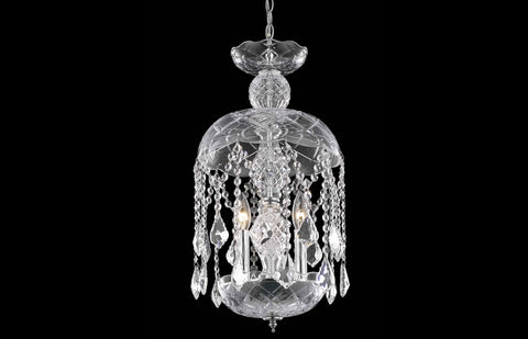 C121-7803D11C/RC - Regency Lighting: Baroque 3 light Chrome Pendant Clear Royal Cut Crystal