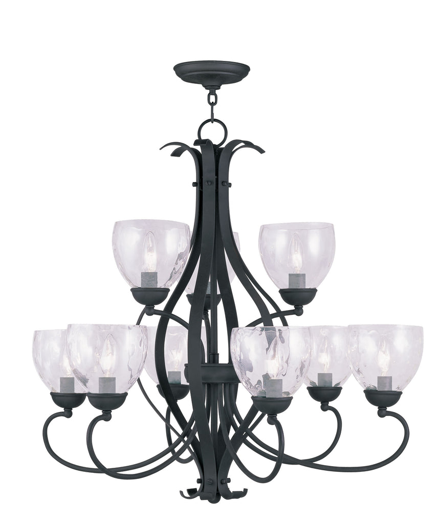 Livex Brookside 9 Light Black Chandelier - C185-4809-04