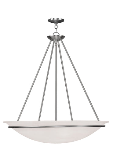 Livex Newburgh 5 Light Brushed Nickel Pendant - C185-4828-91