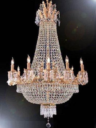 French Empire Crystal Chandelier Lighting 25X32 12 Lights - A500-1280/8+4