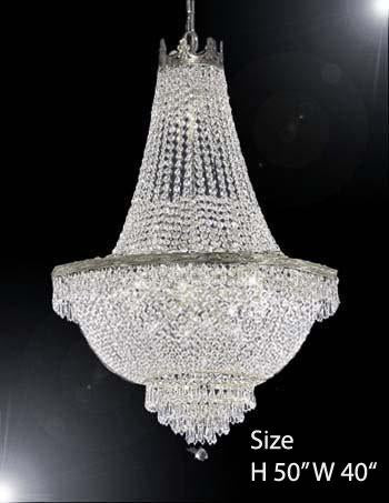 Swarovski Crystal Trimmed Chandelier French Empire Crystal Chandelier Lighting H50" W40" - A93-Cs/870/18 Sw