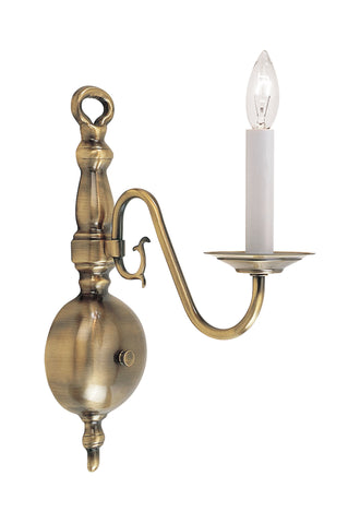 Livex Williamsburgh 1 Light Antique Brass Wall Sconce - C185-5001-01