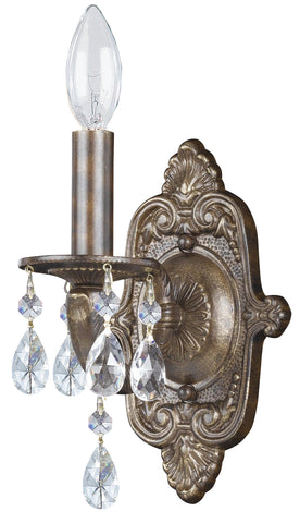 1 Light Venetian Bronze Youth Sconce Draped In Clear Hand Cut Crystal - C193-5021-VB-CL-MWP