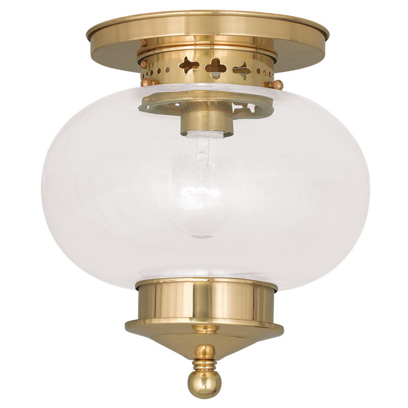 Livex Harbor 1 Light Polished Brass Ceiling Mount - C185-5032-02