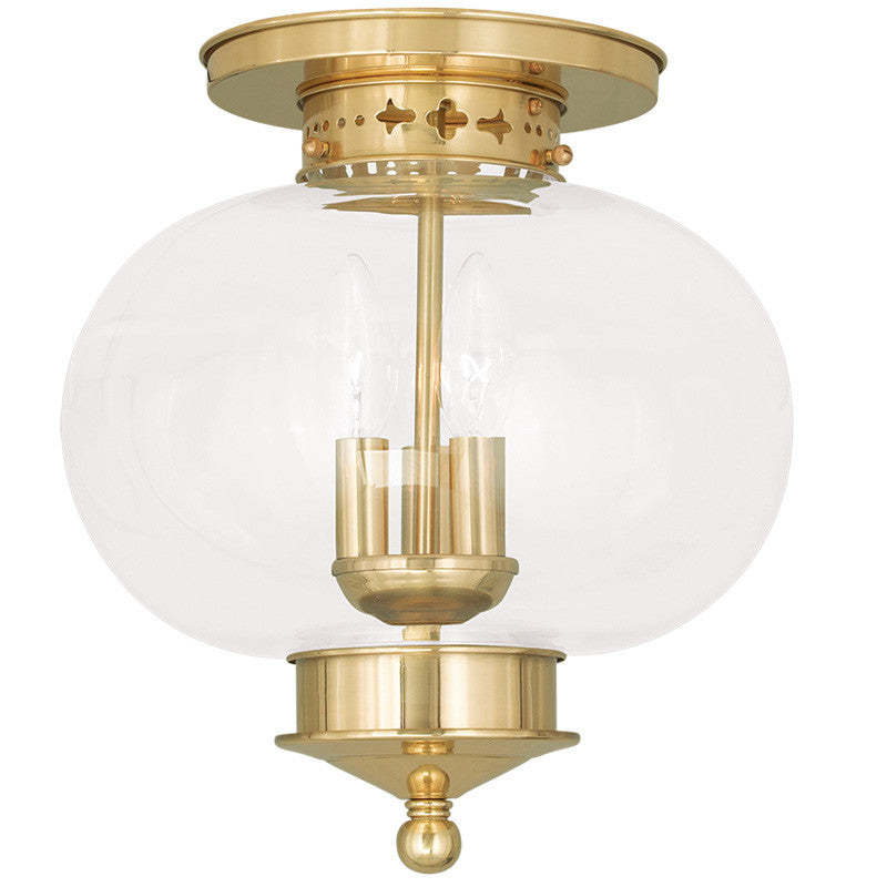 Livex Harbor 3 Light Polished Brass Ceiling Mount - C185-5033-02