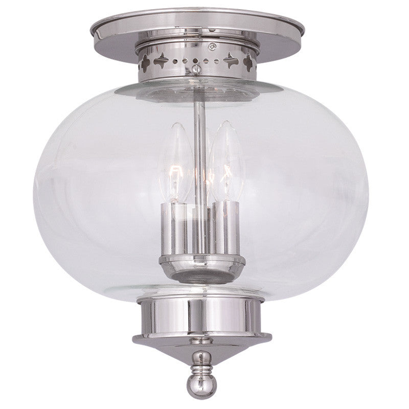 Livex Harbor 3 Light Polished Nickel Ceiling Mount - C185-5033-35