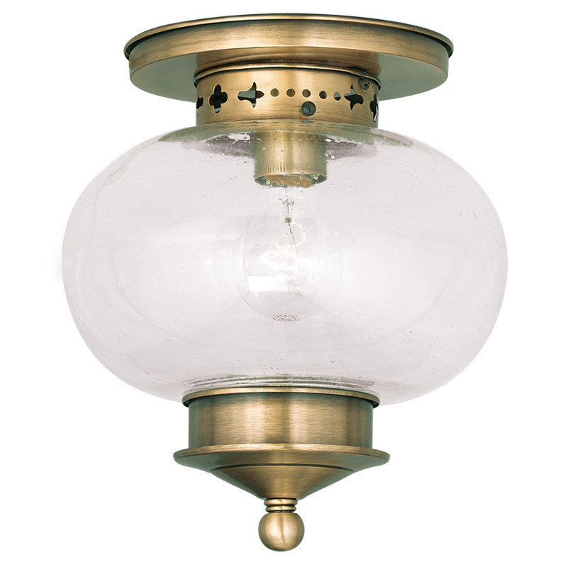 Livex Harbor 1 Light Antique Brass Ceiling Mount - C185-5036-01