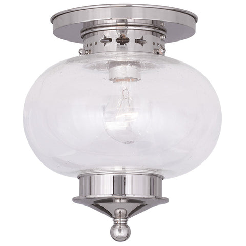 Livex Harbor 1 Light Polished Nickel Ceiling Mount - C185-5036-35