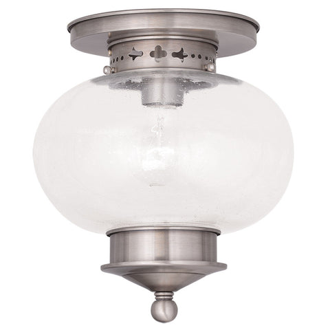 Livex Harbor 1 Light Brushed Nickel Ceiling Mount - C185-5036-91