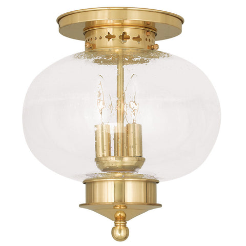 Livex Harbor 3 Light Polished Brass Ceiling Mount - C185-5037-02