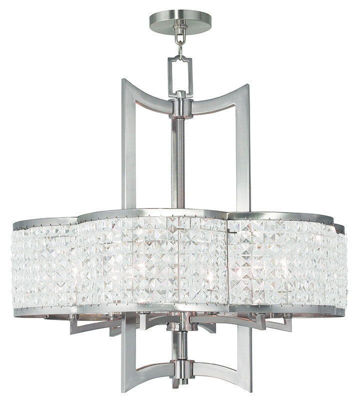 Livex Grammercy 6 Light Brushed Nickel Chandelier - C185-50576-91