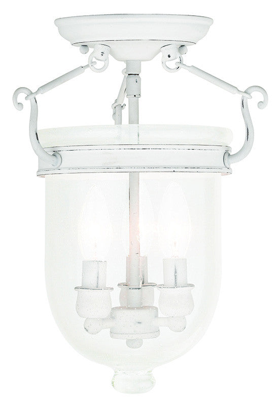 Livex Jefferson 3 Light Antique White Ceiling Mount - C185-5081-60