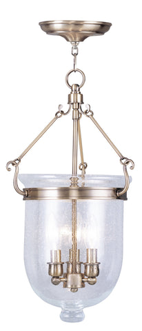 Livex Jefferson 3 Light Antique Brass Chain Lantern  - C185-5083-01