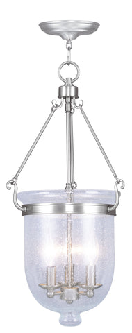 Livex Jefferson 3 Light Brushed Nickel Chain Lantern  - C185-5084-91