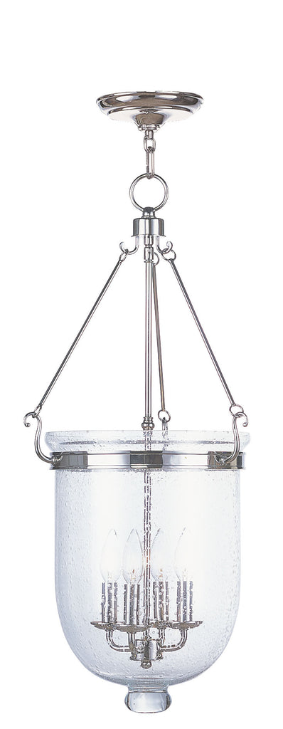 Livex Jefferson 4 Light Polished Nickel Chain Lantern  - C185-5085-35